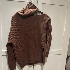 Astr Chocolate Off-the-Shoulder Sweater